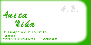 anita mika business card